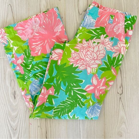 Lilly Pulitzer lightweight beach linen like resort style pants in wish Wash Sz 2 - Picture 1 of 6